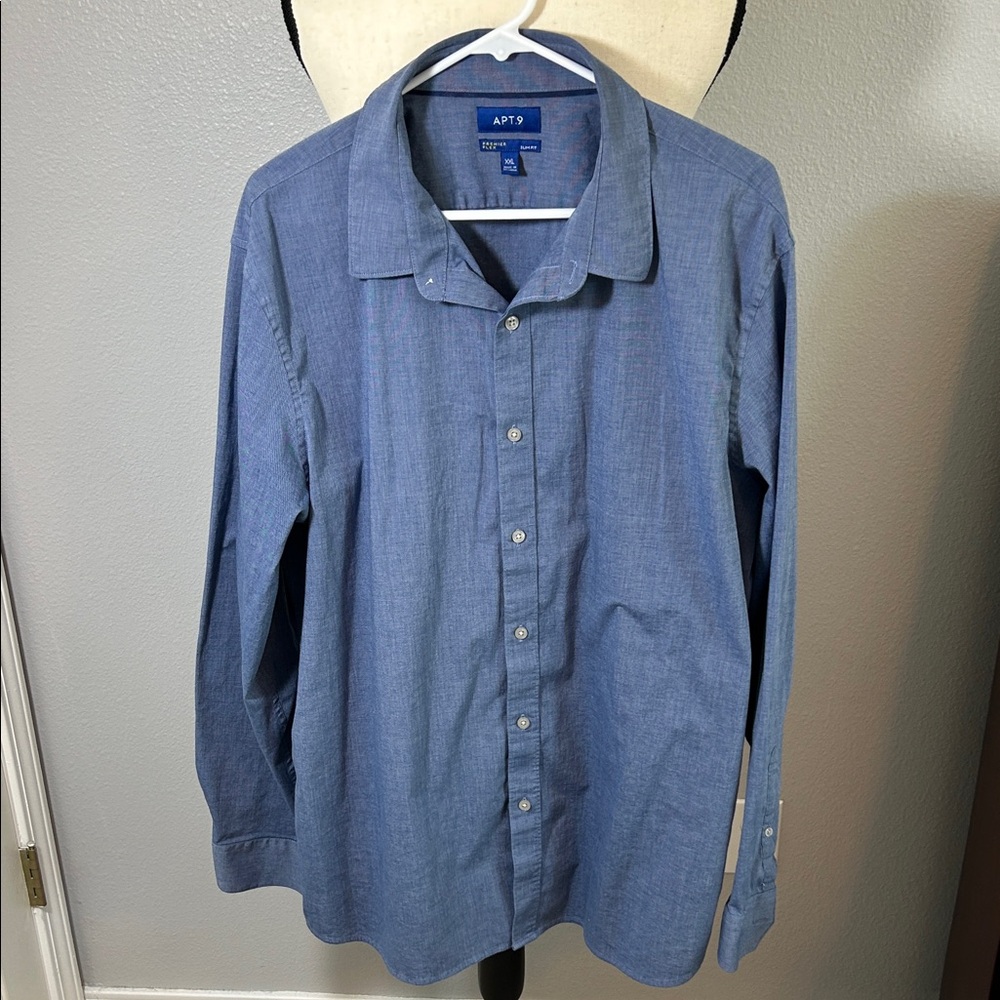 Apt. 9 Men's Casual Blue Button-Down Shirt